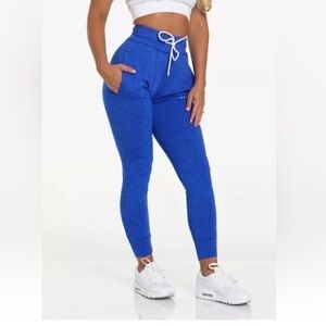 NVGTN High Waisted fitted Sapphire cobalt Blue Joggers leggings Sweatpants Small